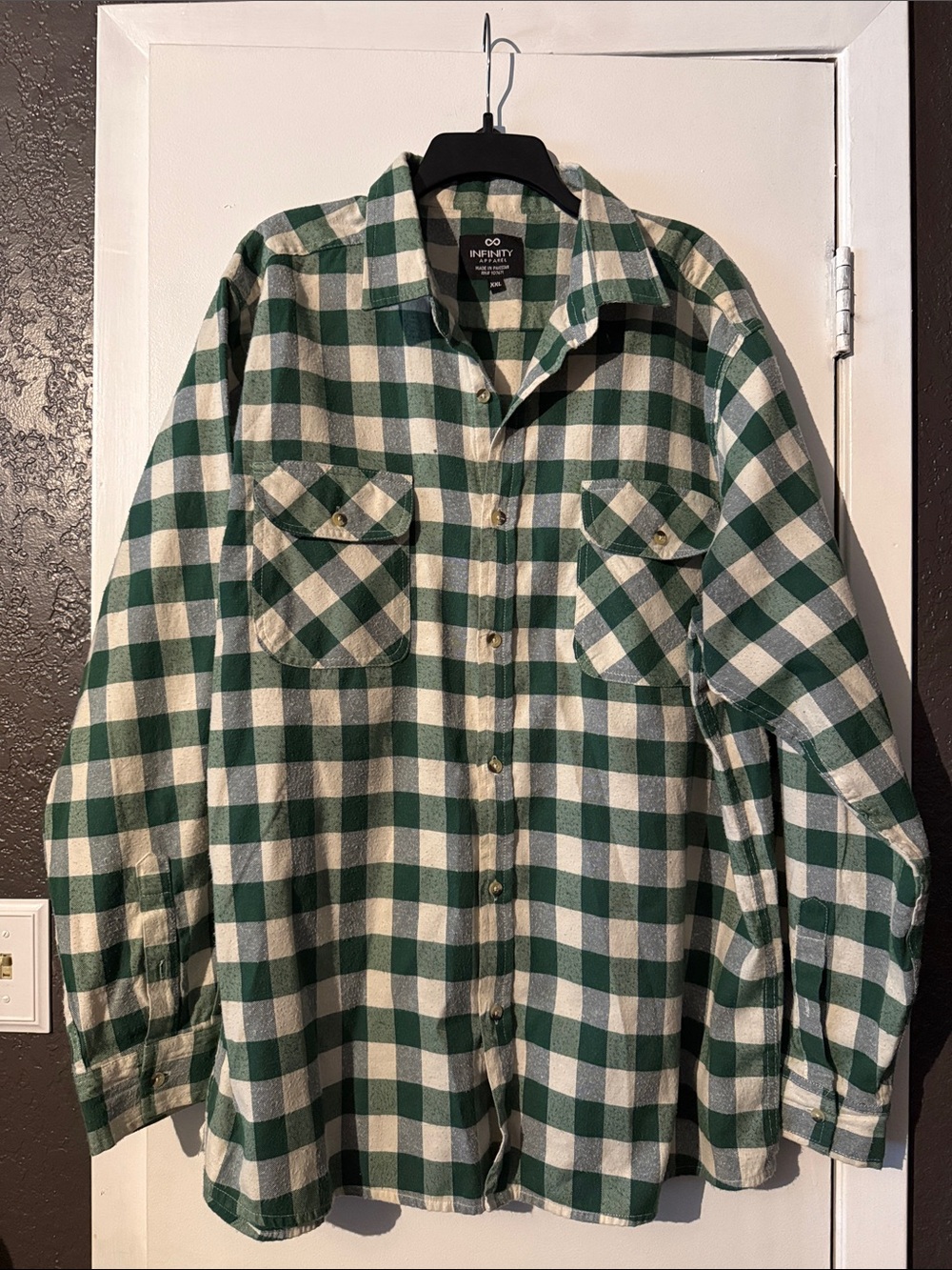 Green Plaid Button-Down Shirt - Casual Men's